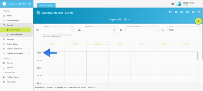 Como personalizar a visualização da agenda 1.1